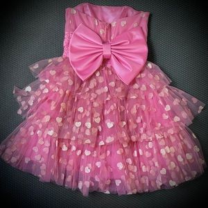 Betsey Johnson Pink Evening of Hearts Dress Vintage UNWORN